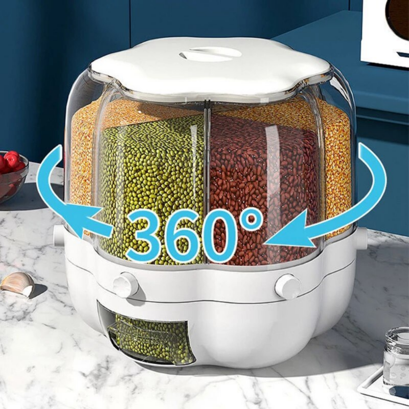 TwistNStore™ - 360 Degree Rotatable Rice Dispenser Food Container Storage Box