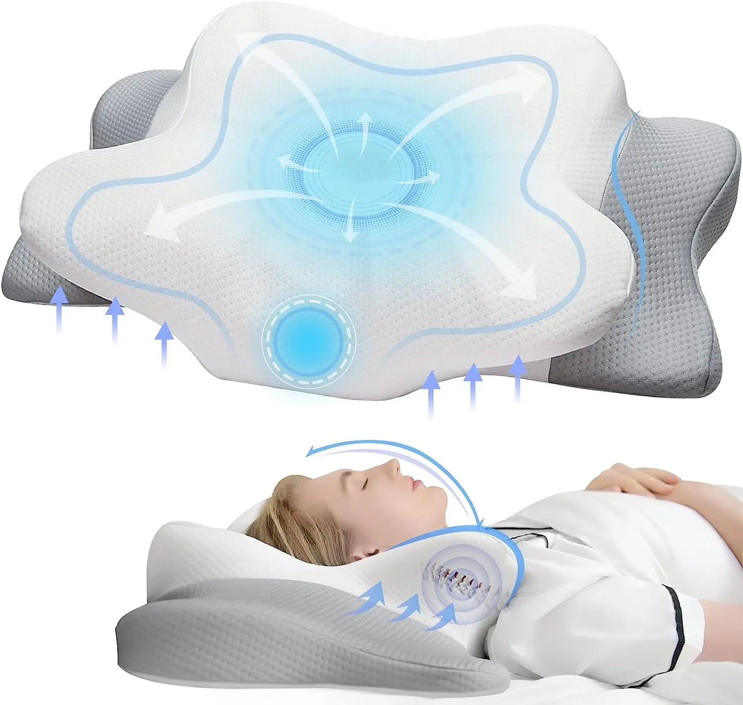 NovaRest - Memory Foam Orthopedic Cervical Pillow for Neck and Shoulders