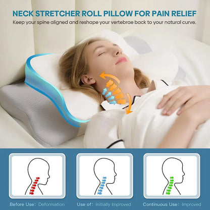 NovaRest - Memory Foam Orthopedic Cervical Pillow for Neck and Shoulders